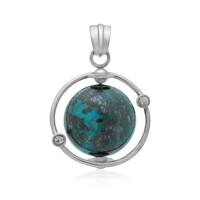 Chrysokolla Silver Pendant