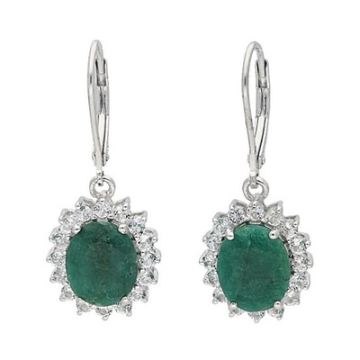 Zambian Emerald Silver Earrings