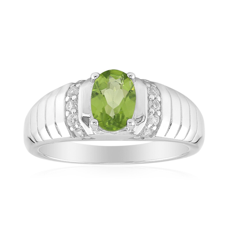 Natural Peridot Gemstone Ring,4 Carat,925 Sterling Silver,Astrological online Ring,Christmas Gift Ring For Man And Woman