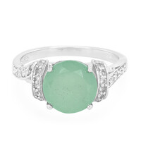 Green Chalcedony Silver Ring