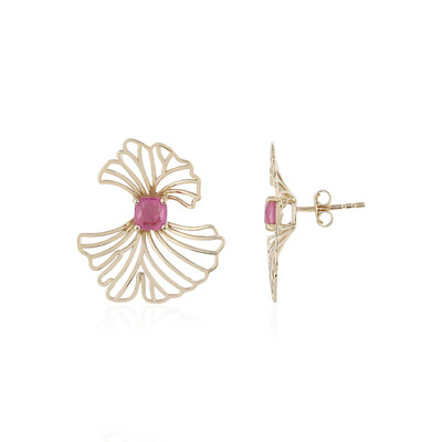 9K Madagascar Pink Sapphire Gold Earrings (Ornaments by de Melo)