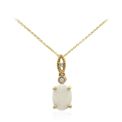 10K White Opal Gold Necklace