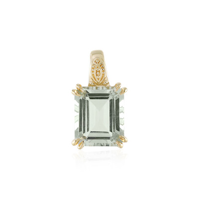 Green Amethyst Silver Pendant