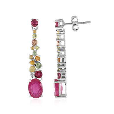 Madagascar Ruby Silver Earrings