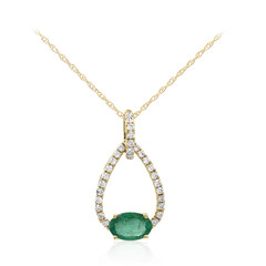 10K AAA Zambian Emerald Gold Necklace