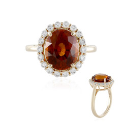 9K Hessonite Garnet Gold Ring