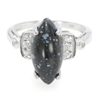 Snowflake Obsidian Silver Ring