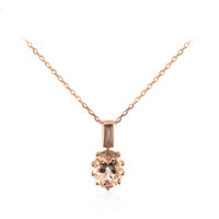 10K AAA Morganite Gold Necklace