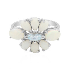 White Opal Silver Ring