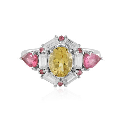 Yellow Beryl Silver Ring