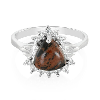 Mahogany Obsidian Silver Ring