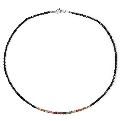 Black Spinel Silver Necklace