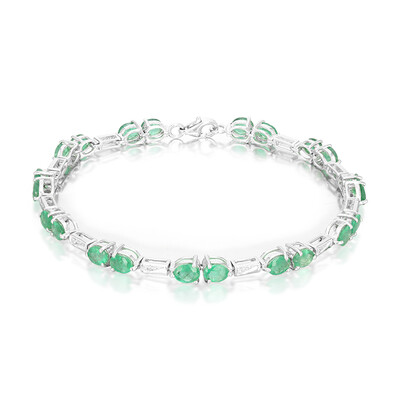 Zambian Emerald Silver Bracelet