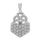 Forest Green Diamond Silver Pendant