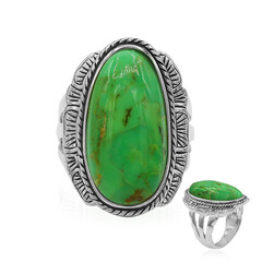 Kingman Green Mojave Turquoise Silver Ring (Art of Nature)