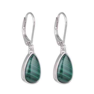 Malachite Silver Earrings