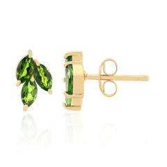 Russian Diopside Silver Earrings