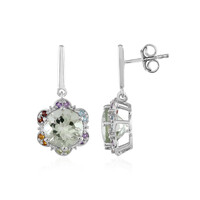 Green Amethyst Silver Earrings