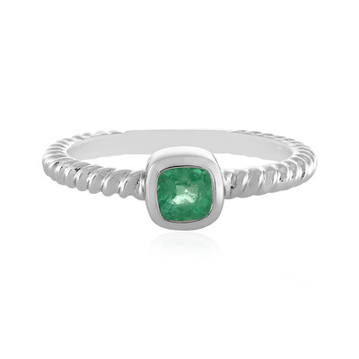 Russian Emerald Silver Ring