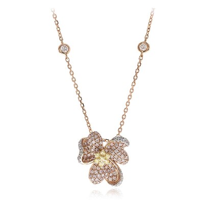 14K I1 Pink Diamond Gold Necklace (CIRARI)