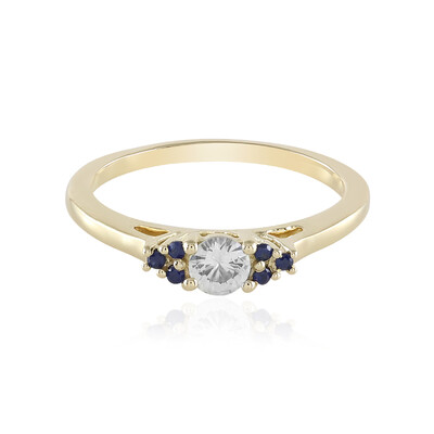 9K White Sapphire Gold Ring (Adela Gold)