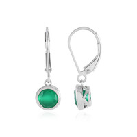 Green Onyx Silver Earrings