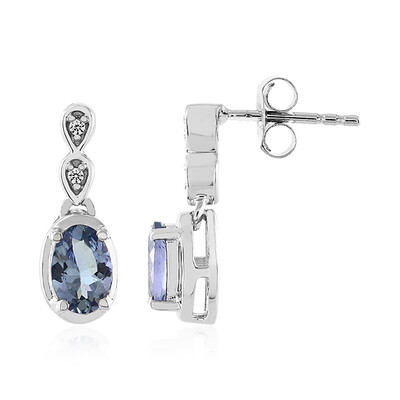 Unheated Tanzanite Silver Earrings