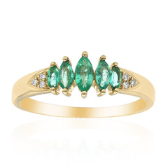 10K AAA Zambian Emerald Gold Ring