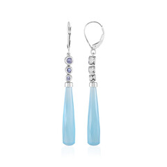 9K Blue Chalcedony Gold Earrings (KM by Juwelo)