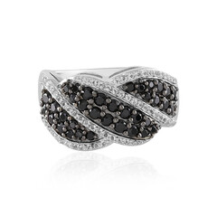 Black Spinel Silver Ring