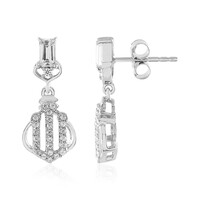 White Sapphire Silver Earrings