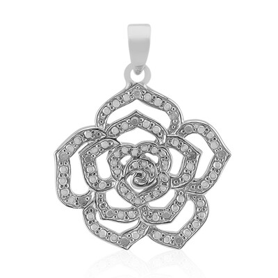 I2 (I) Diamond Silver Pendant