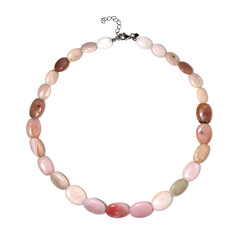 Pink Opal Silver Necklace