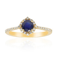 10K Ceylon Blue Sapphire Gold Ring