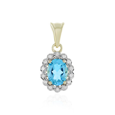 9K Swiss Blue Topaz Gold Pendant (Adela Gold)