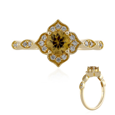 9K Yellow Zircon Gold Ring