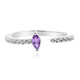 Unheated Ceylon Purple Sapphire Silver Ring