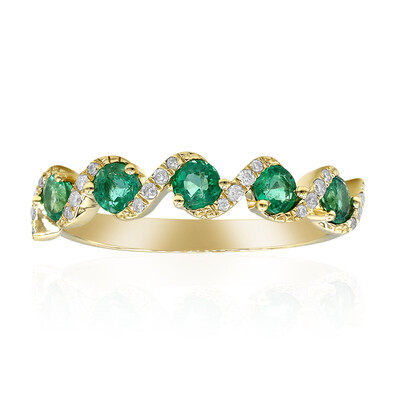 10K AAA Zambian Emerald Gold Ring