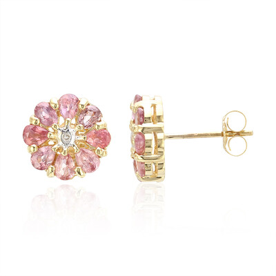 18K Unheated Padparadscha Sapphire Gold Earrings (AMAYANI)