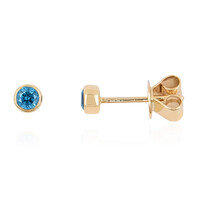 9K SI2 Blue Diamond Gold Earrings