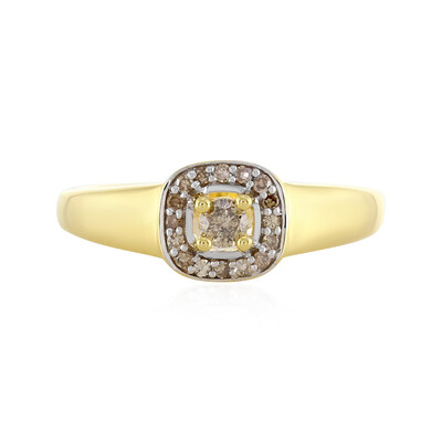 I4 Champagne Diamond Silver Ring