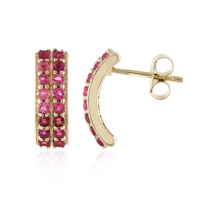 9K Rubellite Gold Earrings