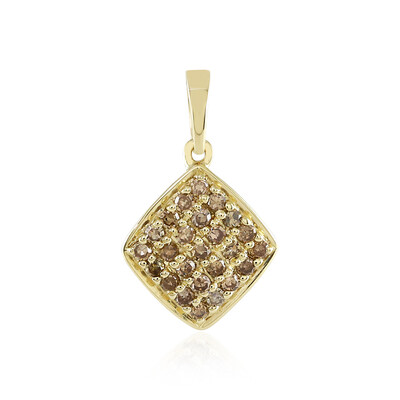 9K I3 Champagne Diamond Gold Pendant