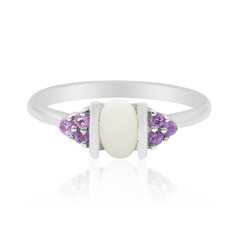 White Opal Silver Ring