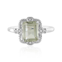 Green Amethyst Silver Ring