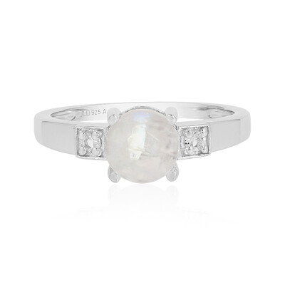 Rainbow Moonstone Silver Ring