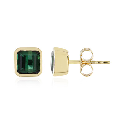 9K Benedito Green Tourmaline Gold Earrings (Adela Gold)