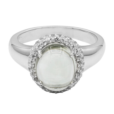 Green Amethyst Silver Ring