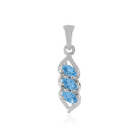 Swiss Blue Topaz Silver Pendant