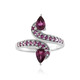 Magenta Garnet Silver Ring